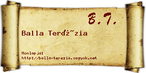 Balla Terézia névjegykártya